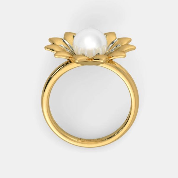 The Nayah White Pearl Gold Ring