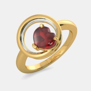 Heart Shaped Ruby Gemstone Gold Ring