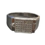 Sterling Silver Zircon Men's Ring