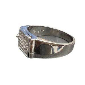 Sterling Silver Zircon Men's Ring