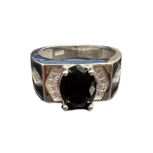 Black Stone Sterling Silver Ring