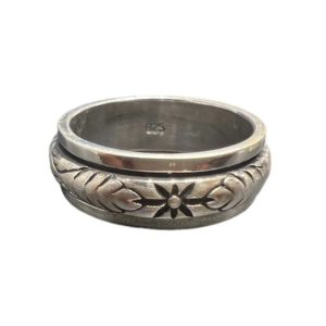 Sterling Silver Zircon Men's Ring