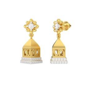 Taahira Gold Temple Jhumki Earrings