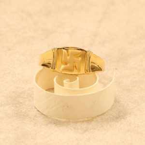 Alvar Swastik Gold Ring For Men