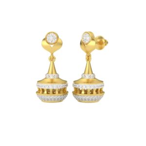 Creel Dome Gold Jhumki Earring