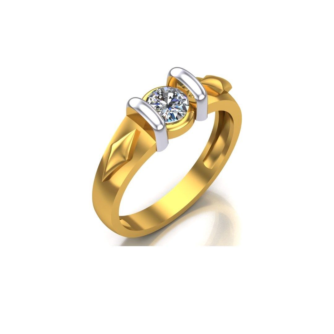 Plain Circular Design Male Gold Ring 01-06 - SPE Gold