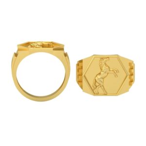 Religious Square Gold Ring For Men