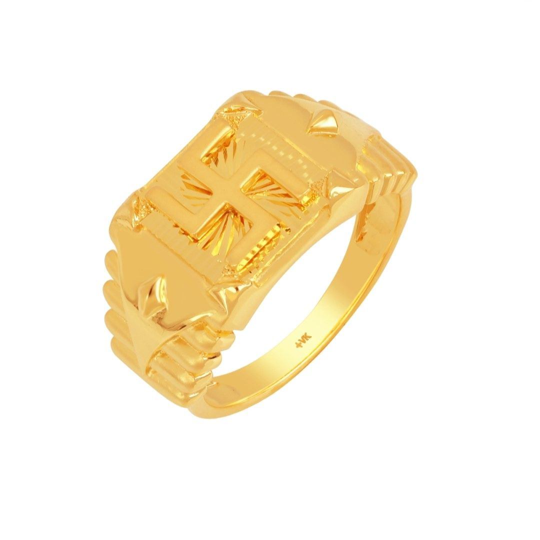 1 Gram Gold Forming Swastik Attention-Getting Design Ring for Men - Style  B061 – Soni Fashion®