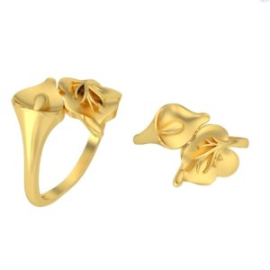 Leaf And Floral Gold Ring