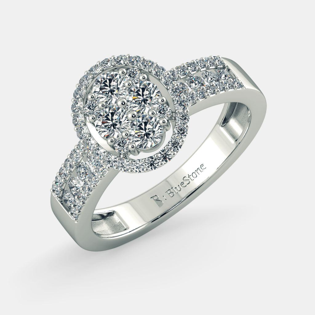 Engagement Ring for Women White Gold Moissanite Ring ADLR64