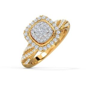 18Kt Yellow Gold Scattered Diamond Ring