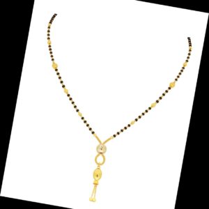 Plain Gold Black Beads Mangalsutra