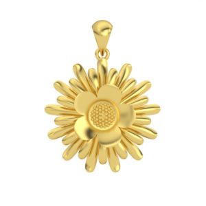 Plain Gold Designer Sun Pendant