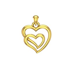 Yellow Gold Double Heart Pendant