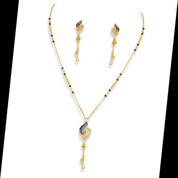 22Kt Gold Mangalsutra And Earring Set