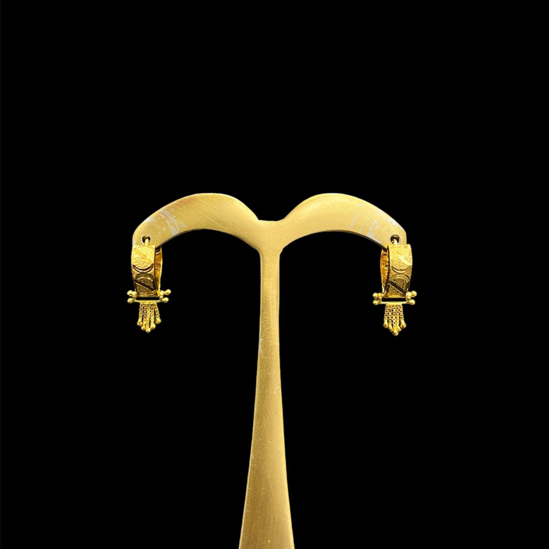 22K Gold Hoop Earrings (Ear Bali) For Women - 235-GER15019 in 4.250 Grams