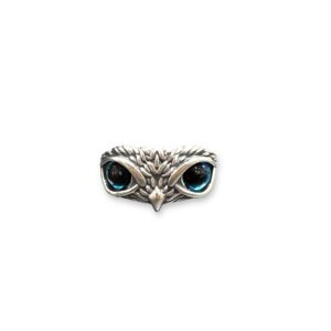 Blue Owl Eye Ring