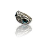 Blue Owl Eye Ring