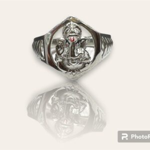 Ganpati Engraved Silver Ring