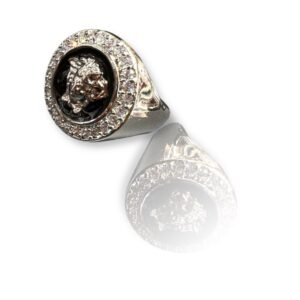 Silver Versace Zircon Ring