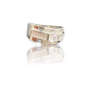 Classic Zircon Silver Band For Him