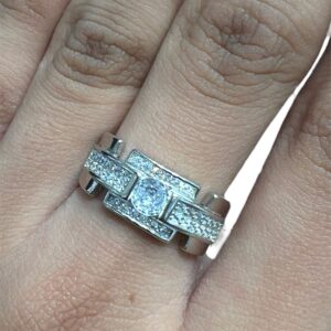 Classic Zircon Silver Band For Him