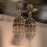 Rani Special 925 Silver Oxidise Jhumka