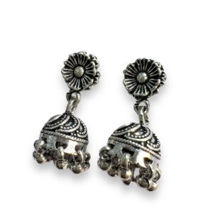 Floral 925 Silver Oxo Jhumka