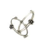 Sterling Silver Floral Bud Bangle