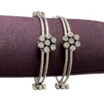 Sterling Silver Floral Bud Bangle