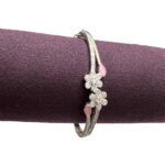 Sterling Silver Dual Line Floral Bracelet