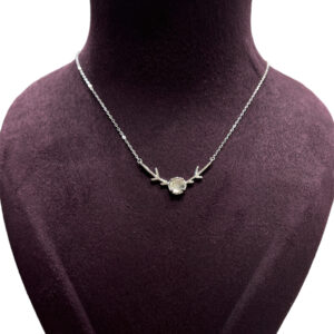Sterling Silver Deer Aqua Necklace