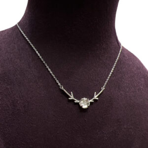 Sterling Silver Deer Aqua Necklace