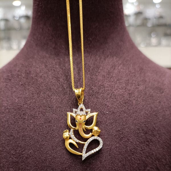 Golden Ganesh Charm Pendant