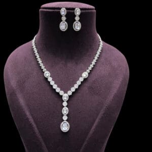 Sitara Silver Stone Necklace Set