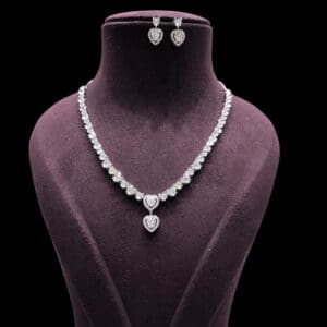 Forever Heart 925 Silver Necklace Set