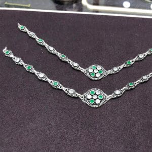 Classic Oxidised Silver Anklets