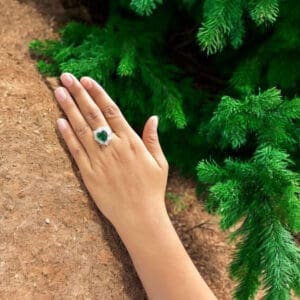 Emerald Heart 925 Silver Ring