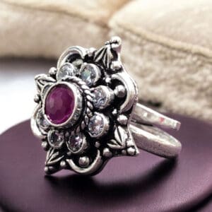 Crystal Dusk Silver Ring