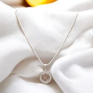 Silver Pearl H Alphabet Pendant Silver Pearl H Alphabet Pendant