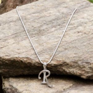 Bold Alphabet R Sterling Silver Pendant