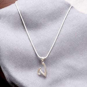 Bold Alphabet V Sterling Silver Pendant